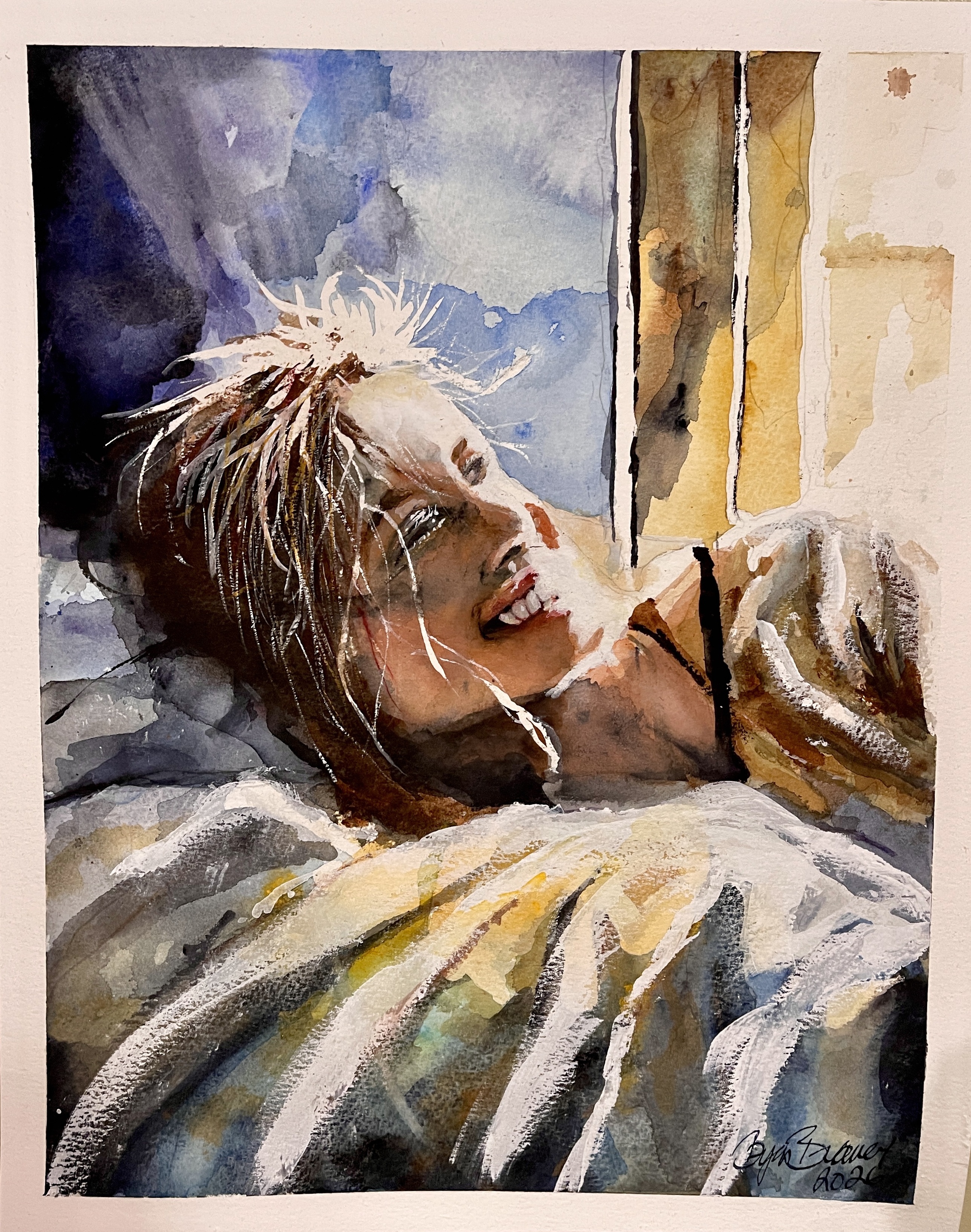 Beautiful Morning, a watercolor portrait by Bryan Brouwer
